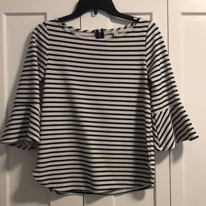 Nautical striped top w/ bell sleeves